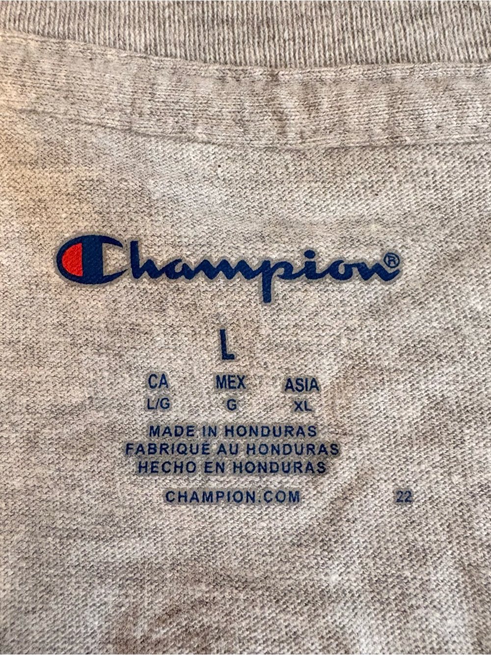 Champion NWT Light Gray Sleeveless Cotton Blend Logo Tank Sz L - Picture 4 of 8